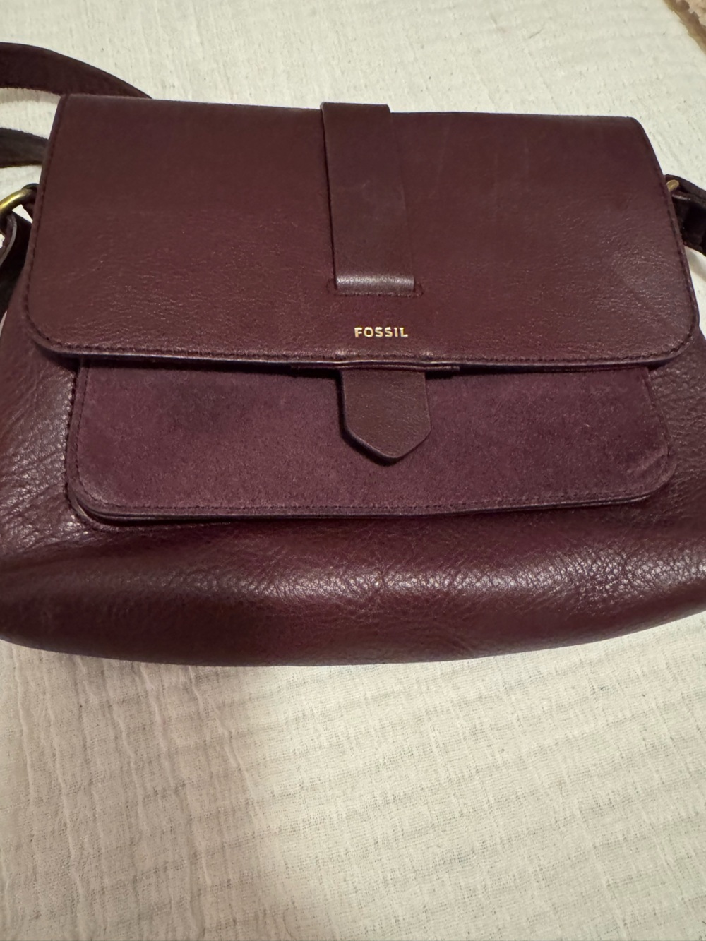 Fossil Burgundy Leather Crossbody Bag